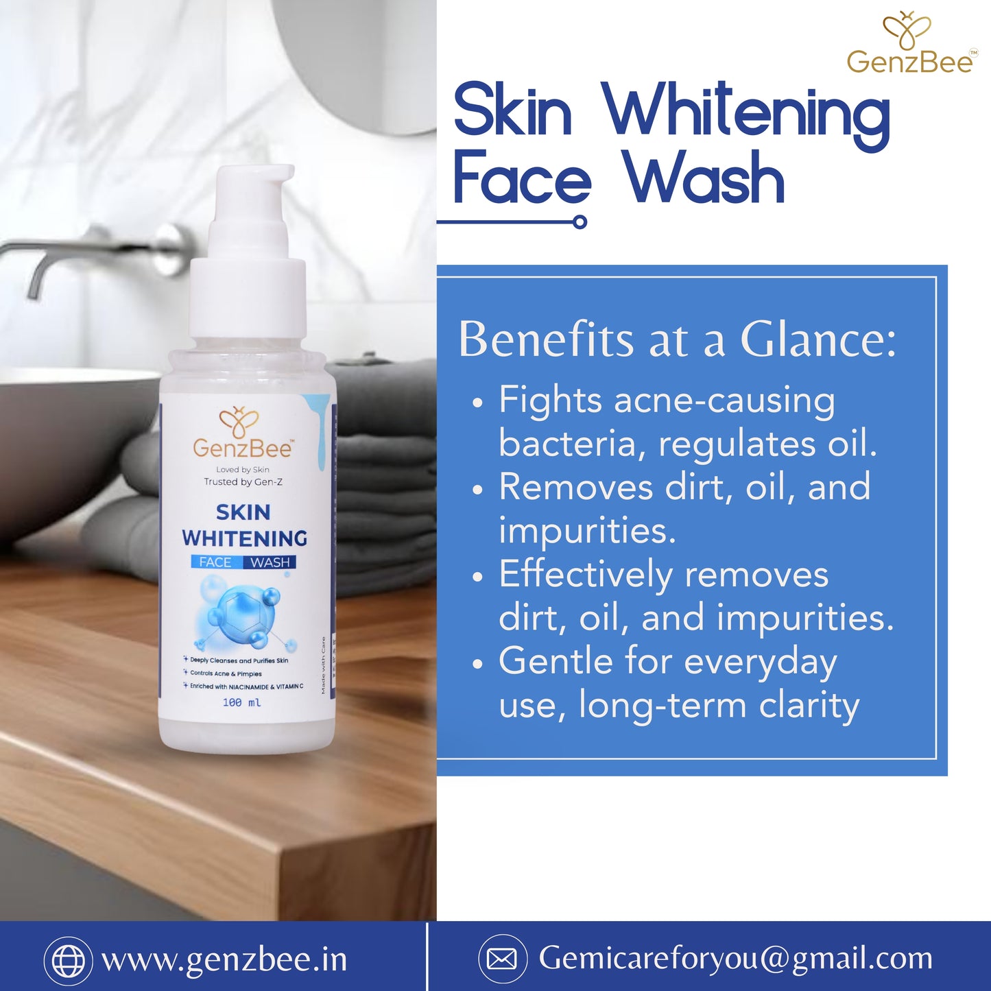 Genzbee skin whitening face wash