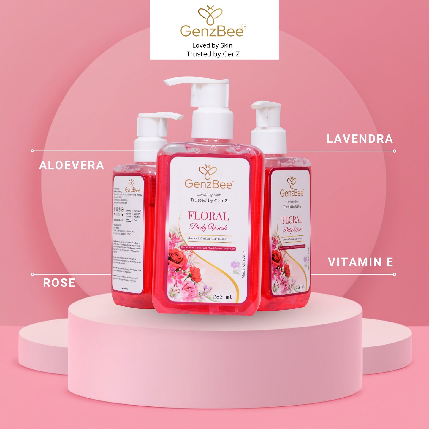 GenzBee Floral Body Wash – 250 ml