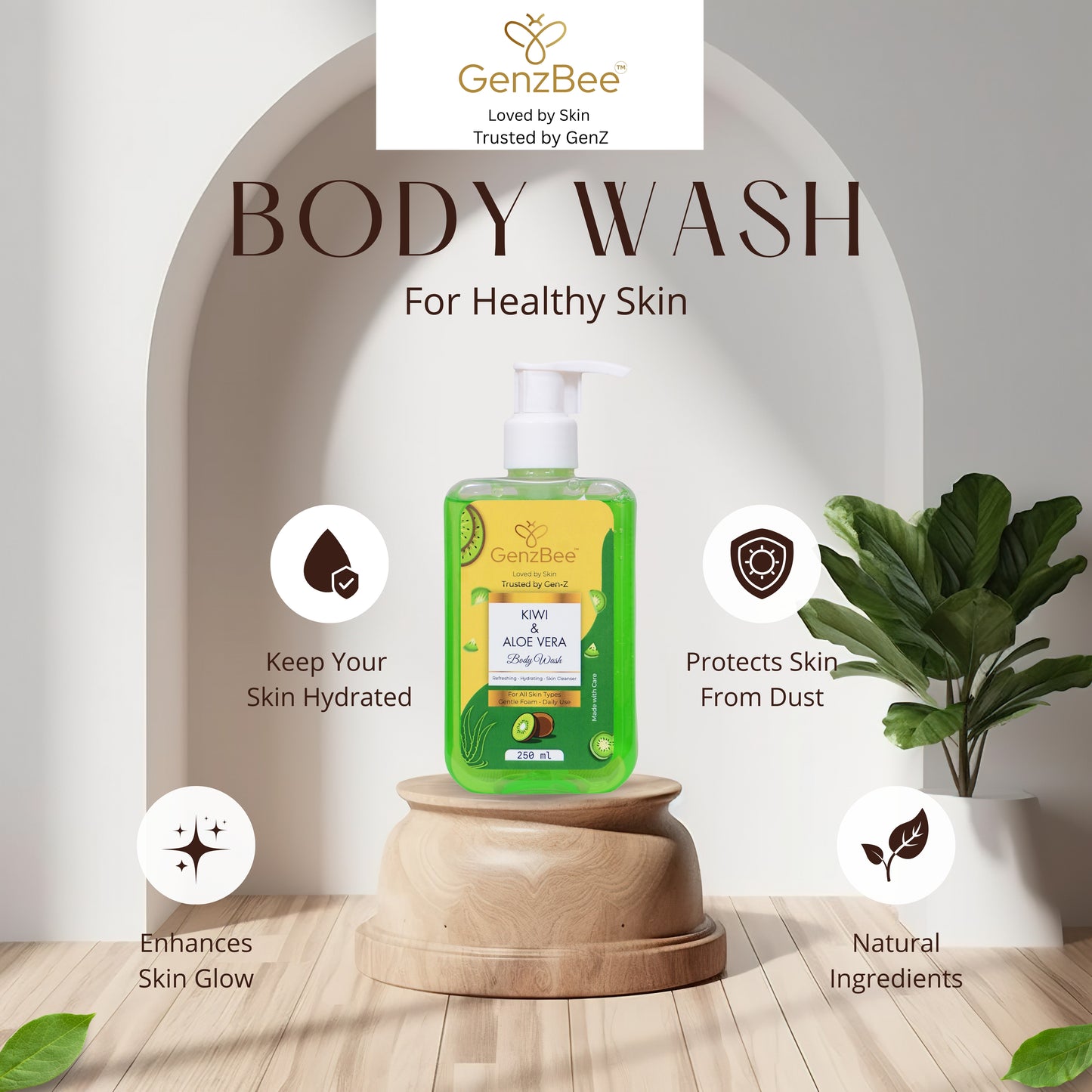 GenzBee Kiwi & Aloe Vera Body Wash