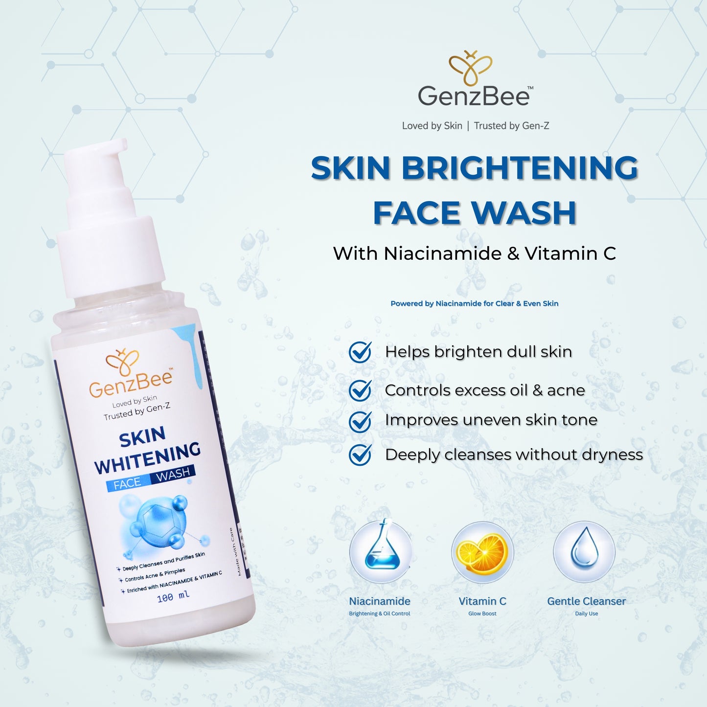 Genzbee skin whitening face wash