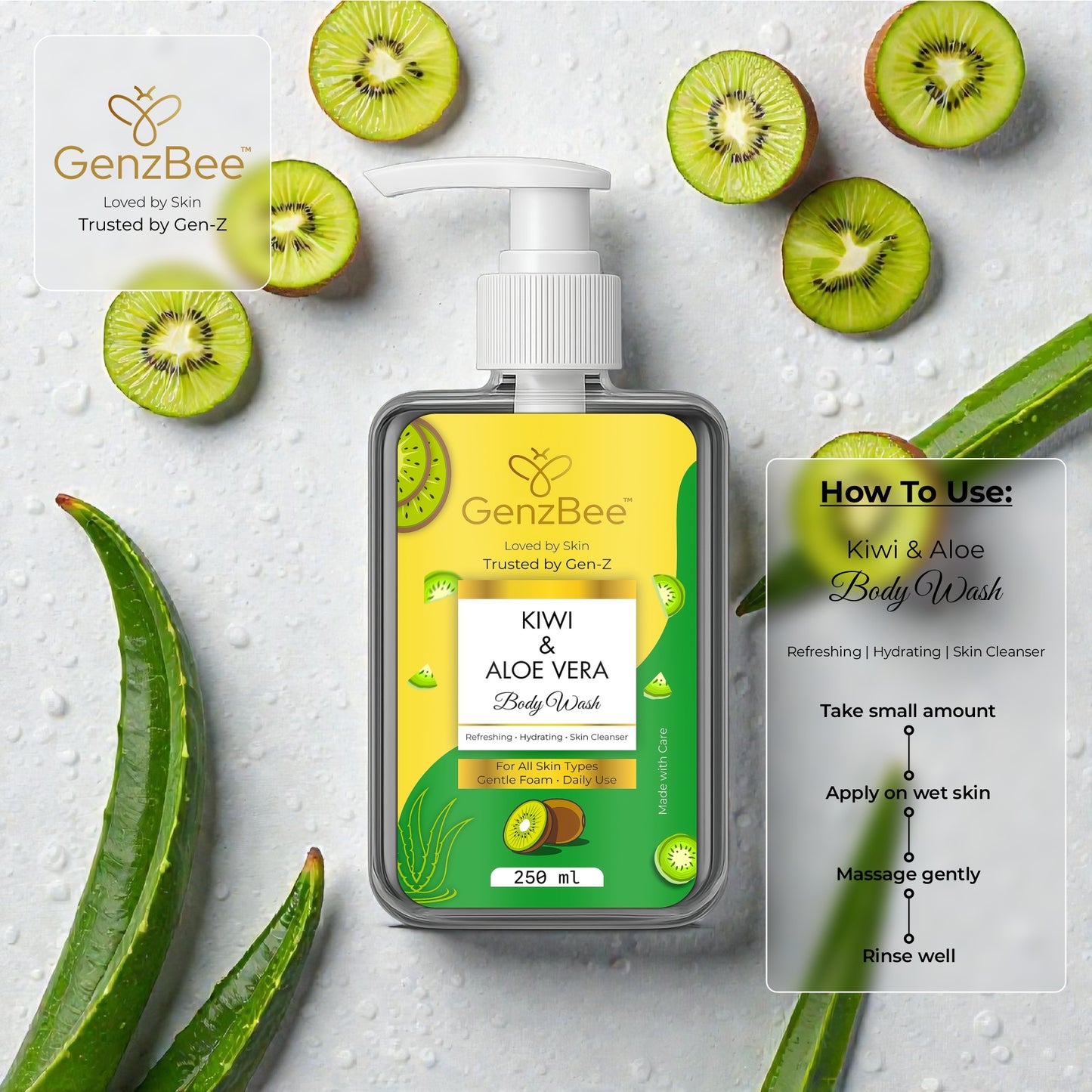 GenzBee Kiwi & Aloe Vera Body Wash