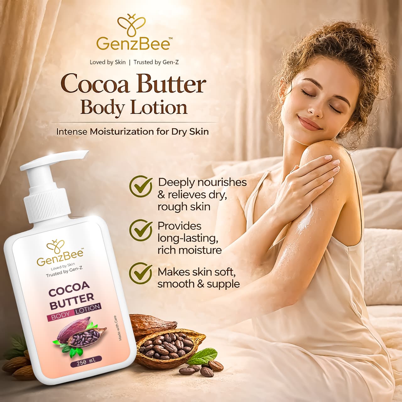 GenzBee Cocoa Butter Body Lotion – 250 ml