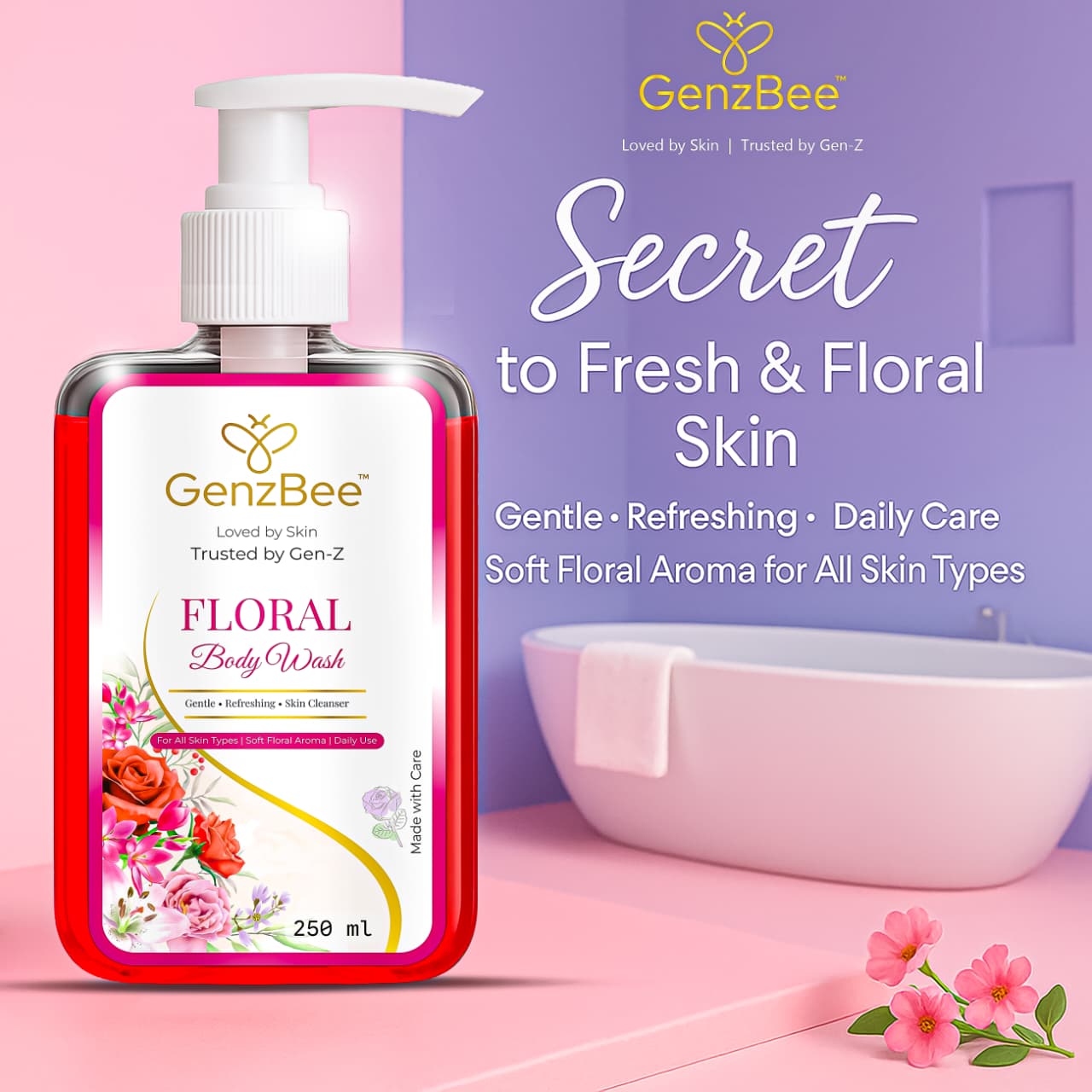 GenzBee Floral Body Wash – 250 ml